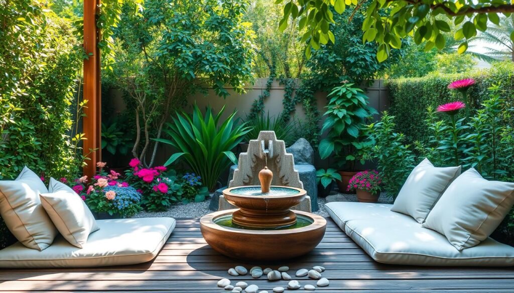 Outdoor meditation area