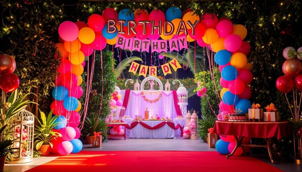 birthday party entrance decoration
