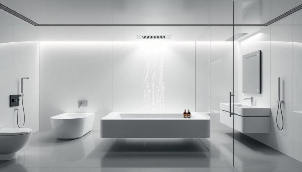 minimalist futuristic bathrooms