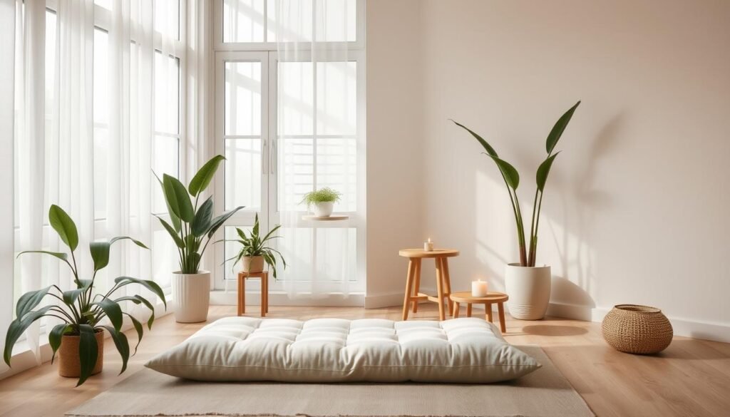 minimalist meditation nook