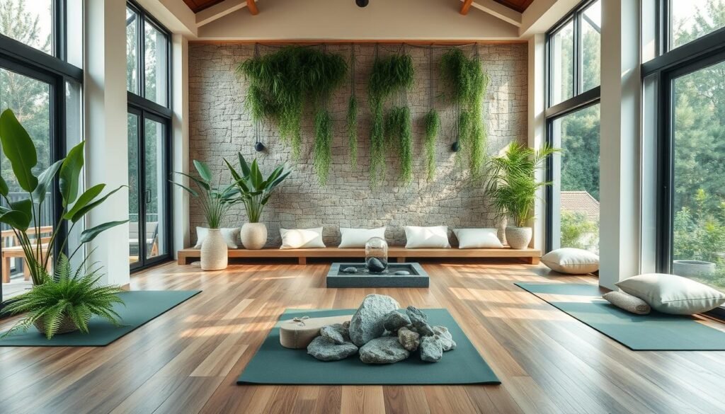 natural elements in wellness retreat space natural elements in wellness retreat space
