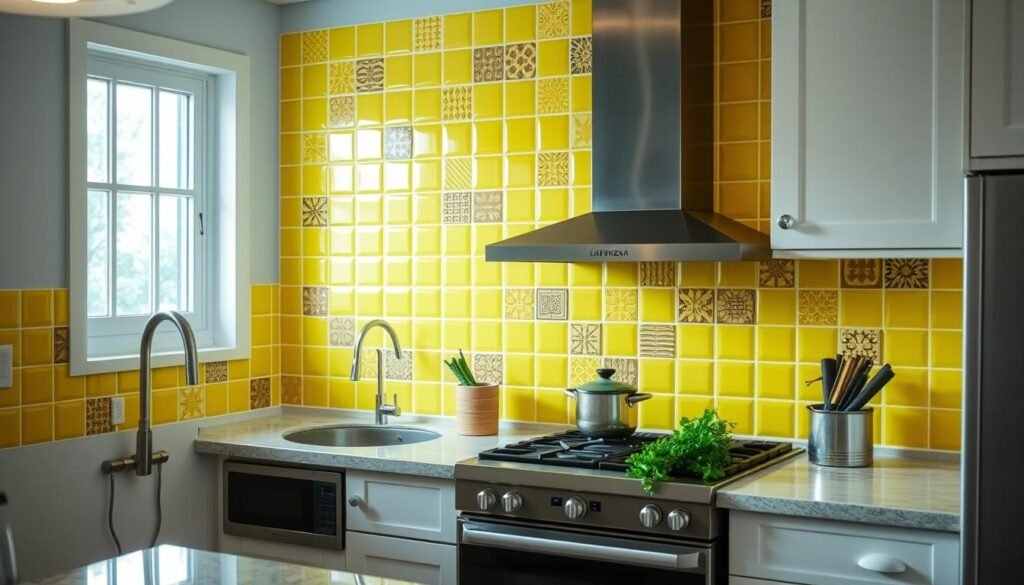 yellow backsplash yellow backsplash